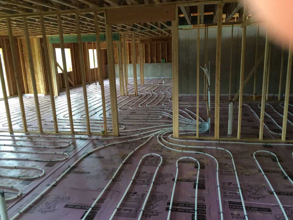 In-floor heat pex tubing layout.