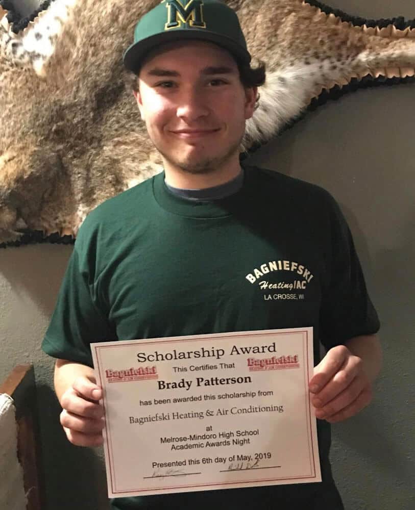 Bagniefski Scholarship Winner, Brady Patterson